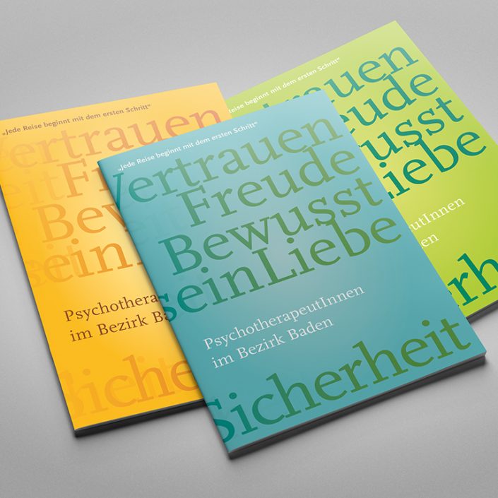 Broschüre, Imagebroschüre · PsychotherapeutInnen Bezirk Baden