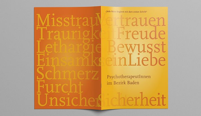 Broschüre, Imagebroschüre · PsychotherapeutInnen Bezirk Baden